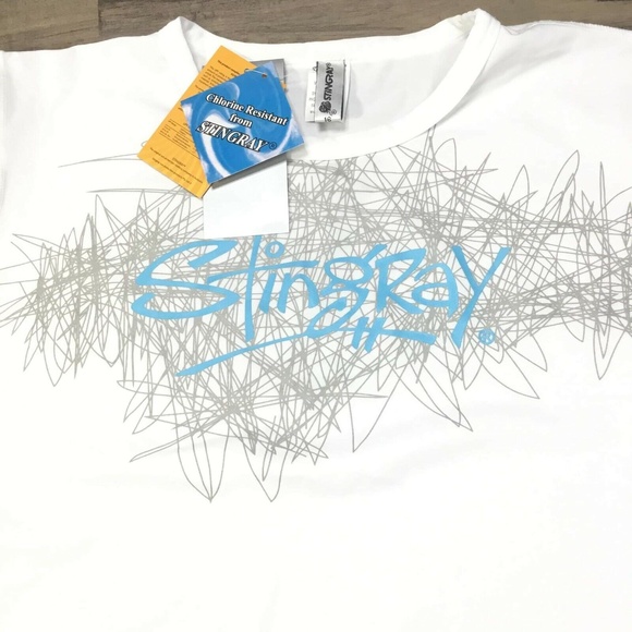 NWT Stingray Graphic Girls Sz 16 Short Sleeves Chlorine Resistant T-Shirt - Picture 2 of 11